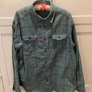 Carbon2colbalt Corduroy Button Down Shirt Sz L Long Sleeve Blue